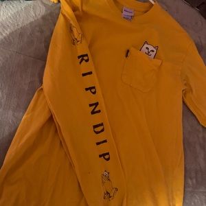 yellow long sleeve ripndip shirt